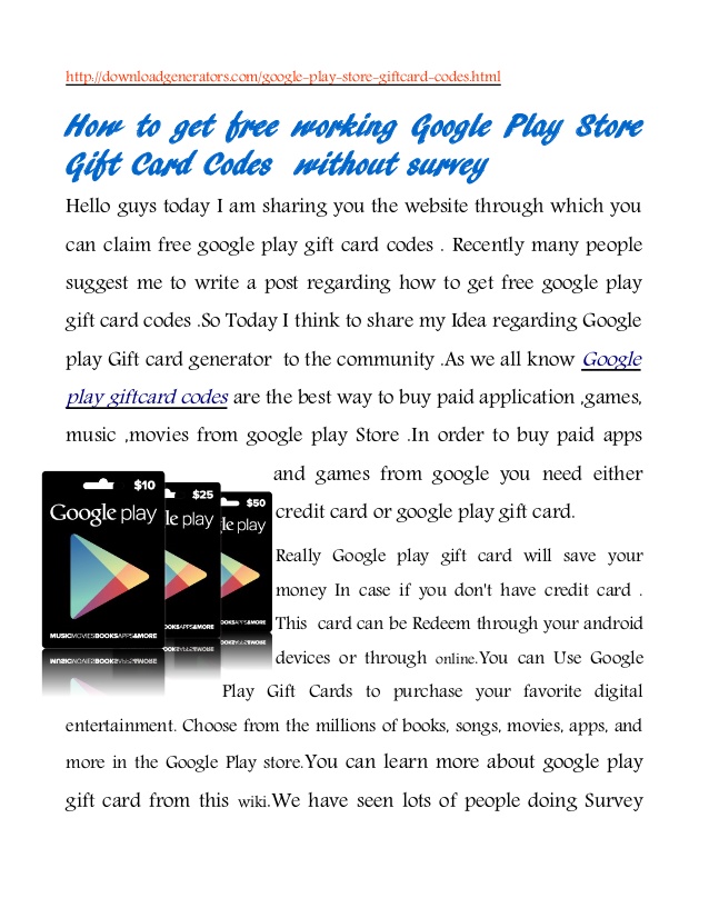 Free google play cards no survey no download sites